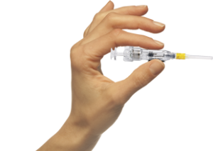 Syringe in hand PNG-12378